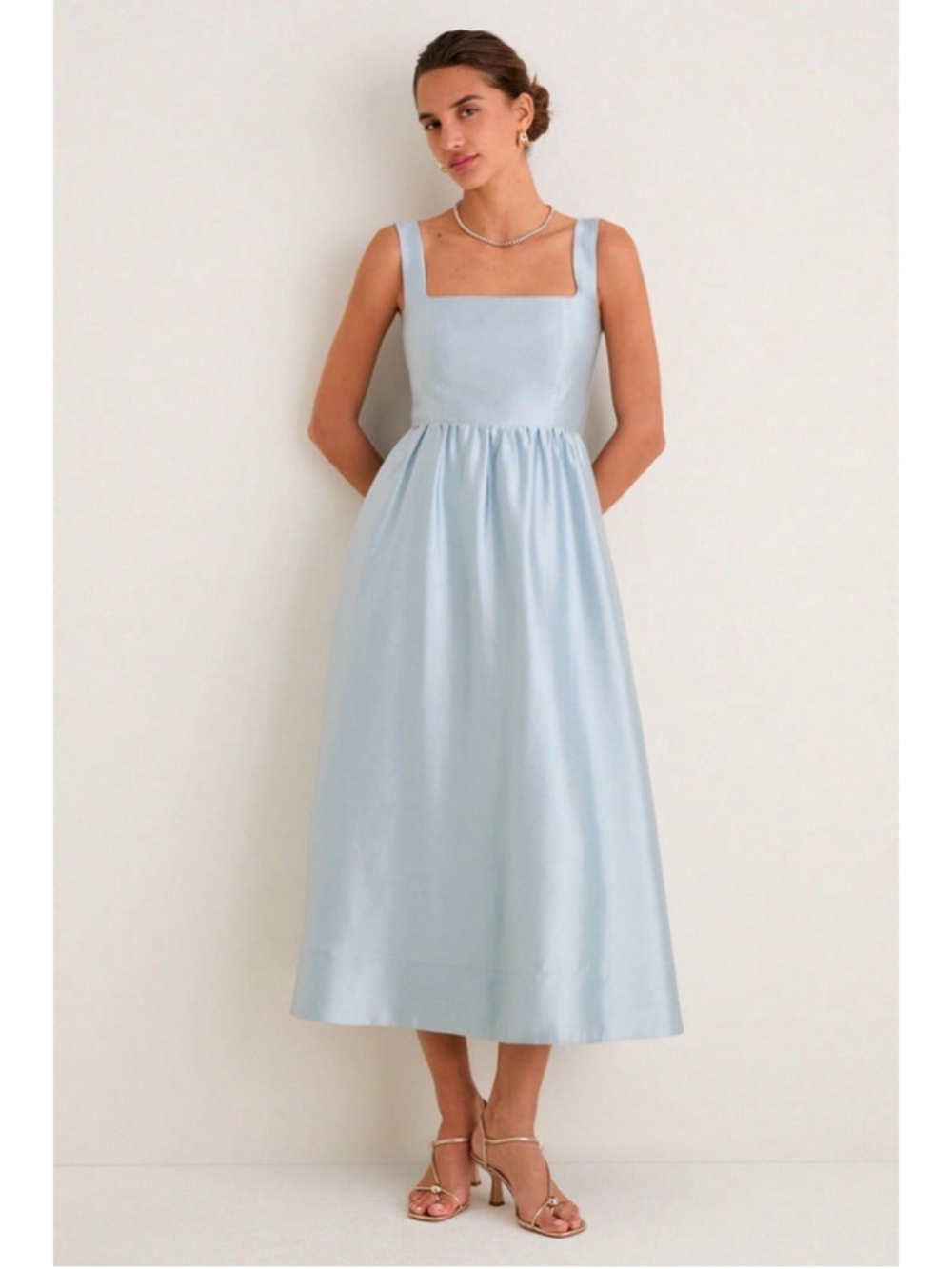 New Tuckernuck Pewter Blue Dupioni Esme Dress XXL Wedding Guest Elegance Formal